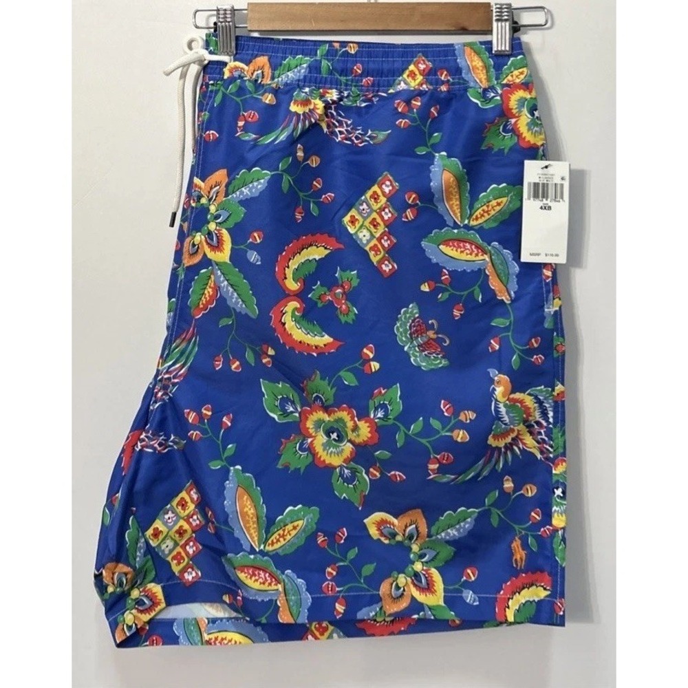 Mens Big & Tall Polo Ralph Lauren Swimwear Traveler Mid‎ Swim Trunks NWT 4XB